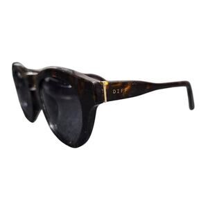 DIFF EYEWEAR DIME 2 Brown Tortoise Plastic Round‎ Sunglasses